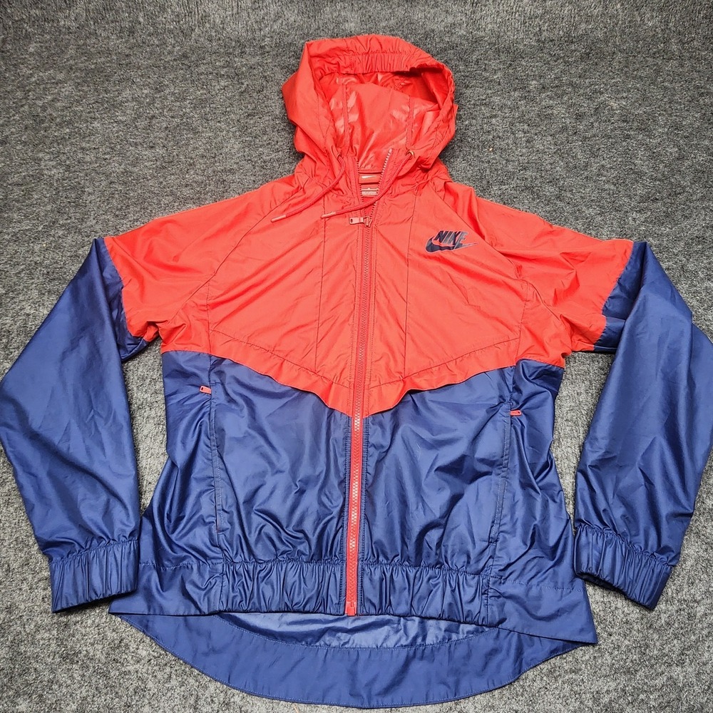 Nike Womens Windrunner Windbreaker Red & Blue Jacket USA Superman Medium‎